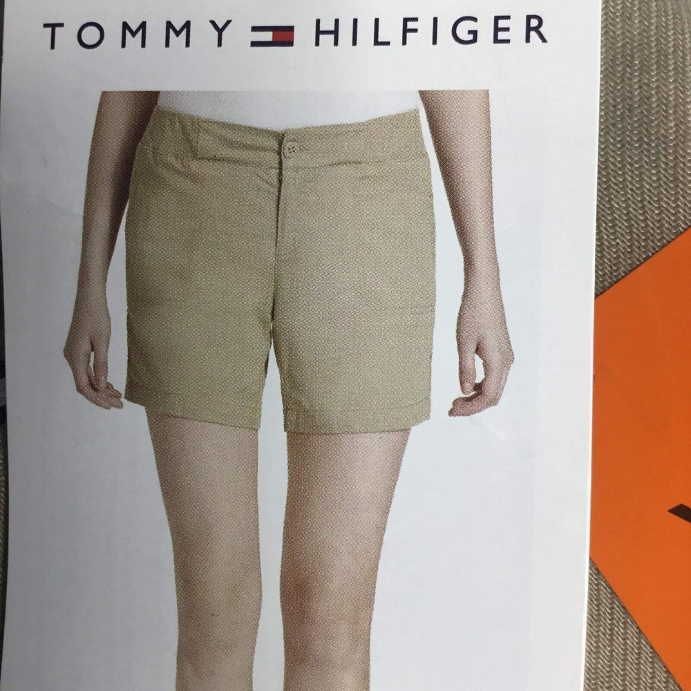 NWT Tommy Hilfiger Cobblestone XXL Women’s Chino Shorts Stretch Beige XXL - Picture 2 of 8